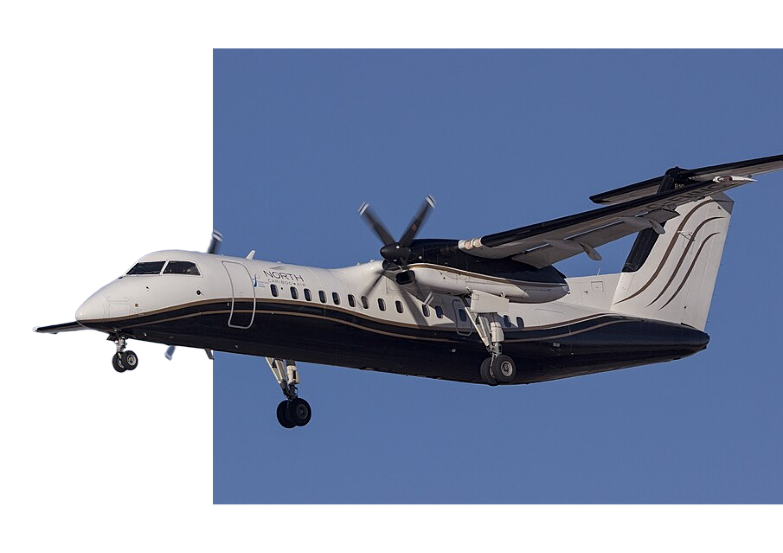Regional turboprop cargo aircraft on approach